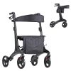Rollator Walker with Seat for Seniors, Foldable Lightweight Rolling Walker