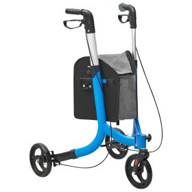 3 Wheels Rollator Walker for Seniors, Lightweight Aluminum Foldable Rolling Walker with Adjustable Handle