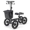 Folding Knee Scooter, Aluminum Steerable Knee Walker with Height-Adjustable Handlebar & Knee Pad, 12" All-Terrain Wheels, Dual Brakes