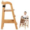 Wooden High Chair for Babies & Toddlers, Convertible Adjustable Feeding Chair, Eat & Grow High Chair with Seat Cushion