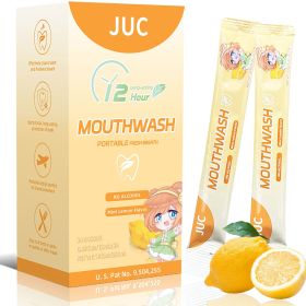 Travel Size Mouthwash, 24 Pack Portable Lemon Flavored, 12ml per Pack, Alcohol-Free, Natural Ingredients, Fresh Breath for Travel, Work & On-The-Go