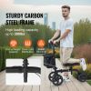 Folding Knee Scooter, Carbon Steel Steerable Knee Walker with Height-Adjustable Handlebar & Knee Pad, All-Terrain Solid Wheels, Dual Brakes