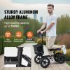 Folding Knee Scooter, Aluminum Steerable Knee Walker with Height-Adjustable Handlebar & Knee Pad, 12" All-Terrain Wheels, Dual Brakes