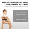 Wooden High Chair for Babies & Toddlers, Convertible Adjustable Feeding Chair, Eat & Grow High Chair with Seat Cushion