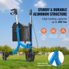 3 Wheels Rollator Walker for Seniors, Lightweight Aluminum Foldable Rolling Walker with Adjustable Handle