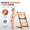 Wooden High Chair for Babies & Toddlers, Convertible Adjustable Feeding Chair, Eat & Grow High Chair with Tray