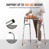 Folding Walker, 2-Button Folding Walkers with 8-Level Adjustable Height and Durable Handles