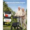 Rollator Walker with Seat for Seniors, Foldable Lightweight Rolling Walker