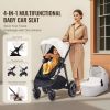 Travel System Stroller with Infant Bassinet, 2-in-1 Baby Cradle Stroller Combo, Reversible Seat, Easy One-button Folding