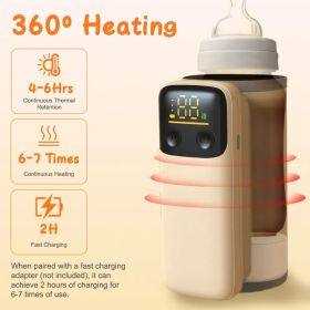 Portable Bottle Warmer With Night Light Baby Milk Warmer Milk Formula Warmer For Home Travel With 6 Heating Levels (Option: Beige)