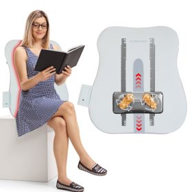 1 Set  Shiatsu Back Massager 3D Deep Tissue Kneading Massage Pillow Cordless USB Rechargeable With 3 Massaging Modes 2 Heating Levels 10Mins Auto (Option: white)