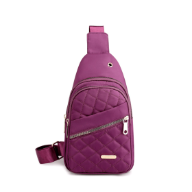 Clarissa Quilted Sling Bag (Color: Purple)