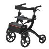 Folding Rollator Walker for Seniors and Adults, Lightweight Aluminum Rolling Walker with Seat and Adjustable Handle