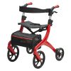 Folding Rollator Walker for Seniors and Adults, Lightweight Aluminum Rolling Walker with Seat and Adjustable Handle