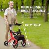 Folding Rollator Walker for Seniors and Adults, Lightweight Aluminum Rolling Walker with Seat and Adjustable Handle