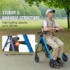 Rollator Walker for Seniors and Adult, Lightweight Aluminum Foldable Rolling Walker with Adjustable Seat and Handle