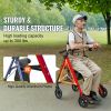 Rollator Walker for Seniors and Adult, Lightweight Aluminum Foldable Rolling Walker with Adjustable Seat and Handle