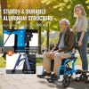 2 in 1 Rollator Walker & Transport Chair for Seniors, Folding Rolling Walker Wheelchair Combo & Footrests