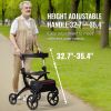 Folding Rollator Walker for Seniors and Adults, Lightweight Aluminum Rolling Walker with Seat and Adjustable Handle